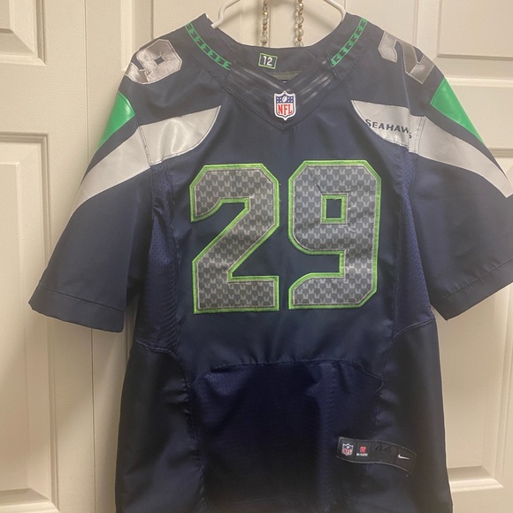 SEATTLE SEAHAWKS #29 EARL THOMAS men’s JERSEY NIKE ON FIELD SIZE 44/M - Picture 6 of 13